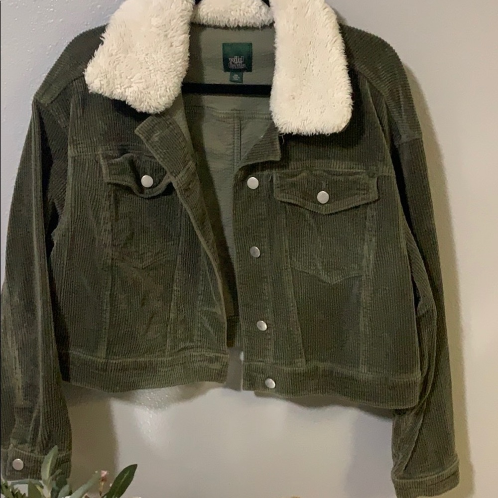 Forest green fuzzy jacket